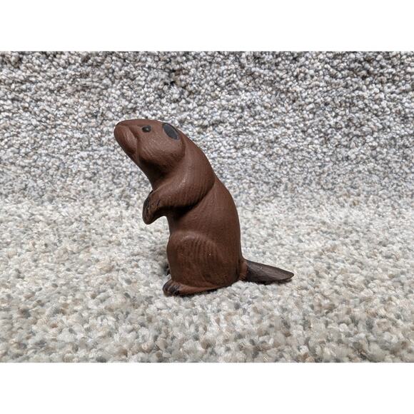 Vintage 70s 80s Punxsutawney Phil Handpainted Clay Groundhog Souvenir Figurine - Picture 2 of 9